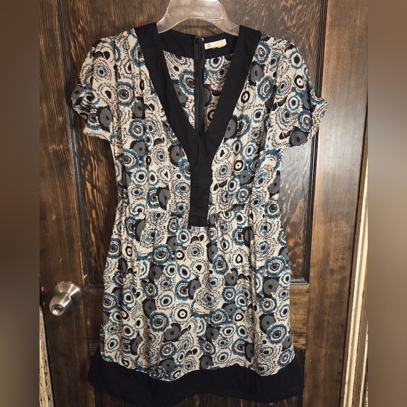 Tulle Black and Blue Abstract Mini Dress - Picture 2 of 8